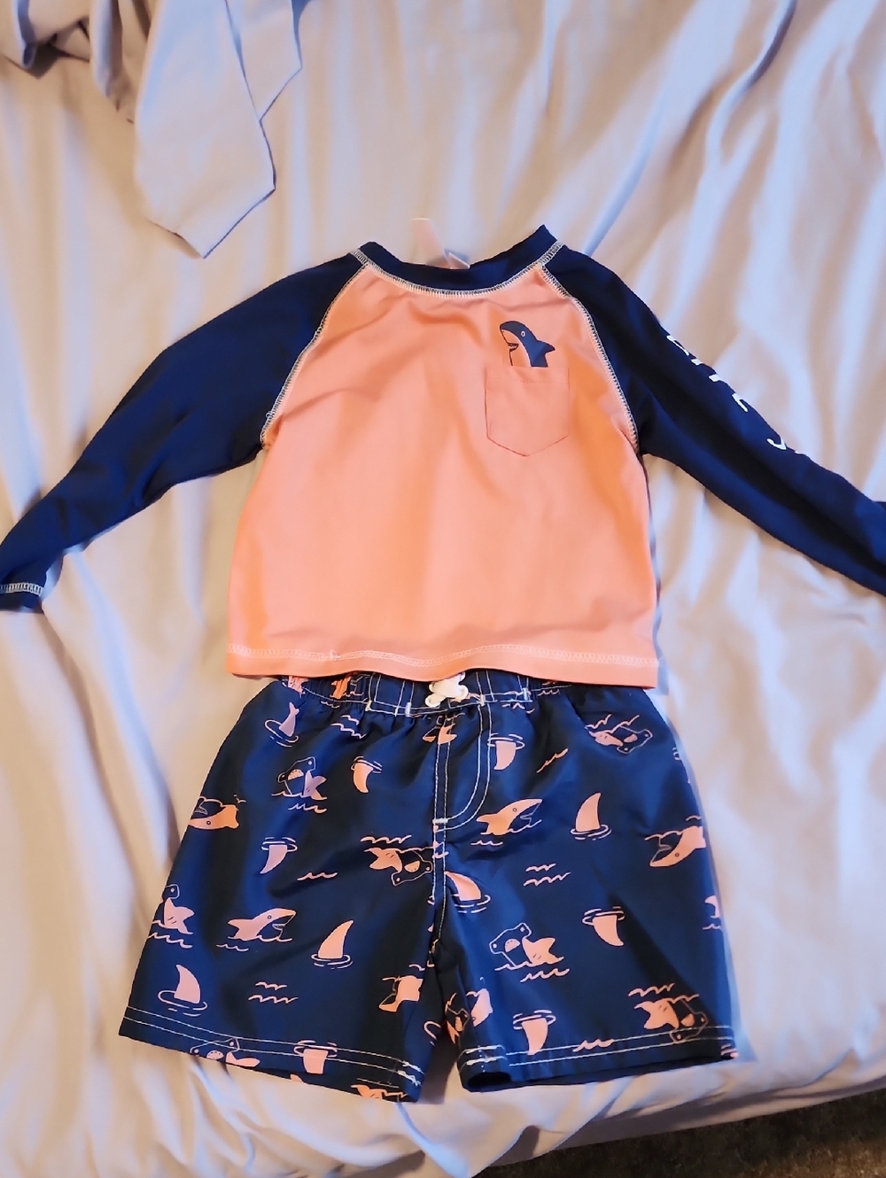 Wippette Pink and Navy Two-Piece Kids Swim Rashguard Set